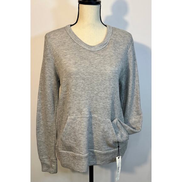Wilt Heather Gray French Terry Sweatshirt Long Sleeve Pullover Top NWT Size M - Picture 1 of 7